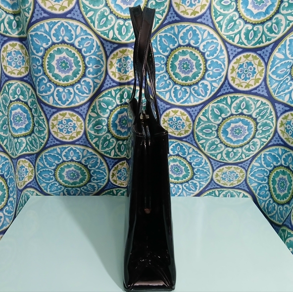 Vintage Nat Lewis Patent Leather Top Handle Handbag - Picture 3 of 13